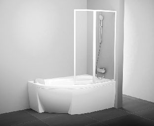 Шторка для ванны Ravak Supernova VSK2 ROSA 160 P белый пластик