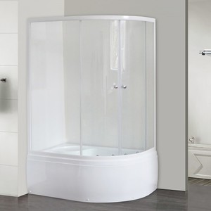 Душевой уголок Royal Bath 8120BK-T 120x80x200 профиль белый стекло прозрачное