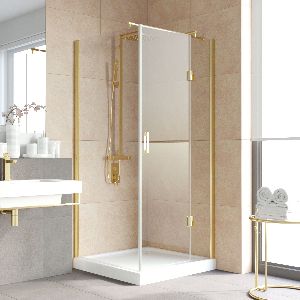 Душевой уголок Vegas-glass AFP-Fis LUX 90 09 01 R (90 x 90 x 200) стекло прозрачное профиль золото глянцевое