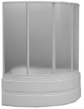 Шторка для ванны Bas Алегра 1500х1000 (4ств. пластик)