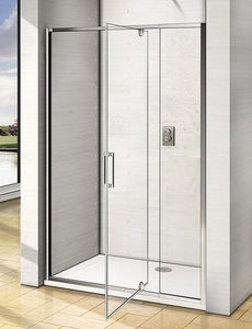 Душевой уголок Good Door ORION WTW - PD -100-C-CH + SP-80 -C-CH 100x80x185  стекло прозрачное