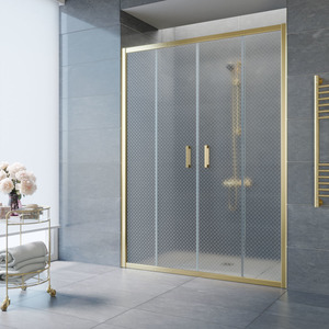 Душевая дверь Vegas-glass Z2P 170 09 R04 170см  стекло с рисунком профиль золото глянцевое