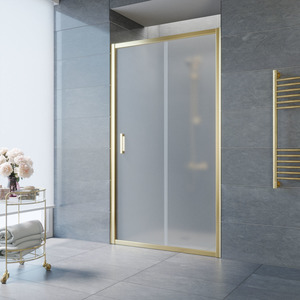 Душевая дверь Vegas-glass ZP 100 09 10 100см  стекло матовое профиль золото глянцевое