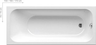 Гидромассажная ванна Ravak Chrome Slim 150 x 70