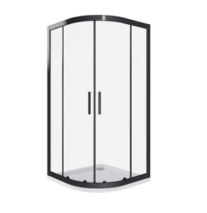Душевой уголок Good Door Cofe R-120-C-B, цвет профиля черный, цвет стекла прозрачное, 120x190