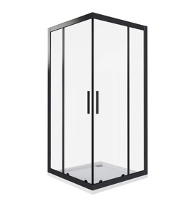 Душевой уголок Good Door Cofe CR-90-C-B, цвет профиля черный, цвет стекла прозрачное, 90x190
