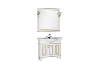 Комплект мебели для ванной Aquanet Валенса 100 белый краколет/золото