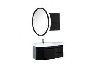 Комплект мебели для ванной Aquanet Опера 115 L черный (3 ящика)