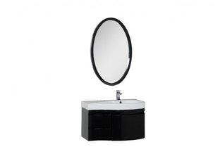 Комплект мебели для ванной Aquanet Сопрано 95 R черный (3 ящика)