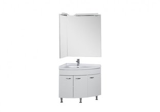 Комплект мебели угловой для ванной Aquanet Корнер 89 L белый (закрытый)