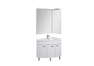 Комплект мебели угловой для ванной Aquanet Корнер 89 R белый (закрытый)