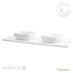 Столешница Акватон 120 (60+60) для двух раковин