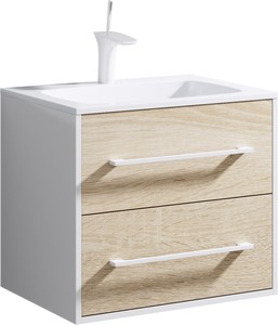 Тумба под раковину Aqwella Miami дуб сонома/белый Mai.01.06
