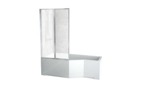 Акриловая ванна Besco Integra с душевой шторкой (2 створки) 150x75 L
