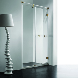 Душевая дверь RGW VI-01, цвет профиля белый-золото, цвет стекла прозрачное, 110x195