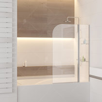 Шторка на ванну RGW SC-07, профиль хром, стекло прозрачное 100x150 (03110710-11)