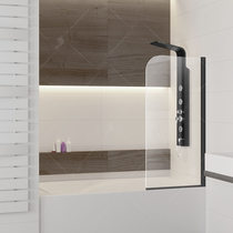 Шторка на ванну RGW SC-09B, цвет профиля черный, стекло прозрачное 70x150 (06110907-14)