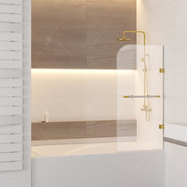 Шторка на ванну RGW SC-10, цвет профиля белый-золото, стекло прозрачное 80x150 (02111008-18)