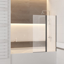 Шторка на ванну RGW SC-11B, цвет профиля черный, стекло прозрачное 100x140 (03111110-14)