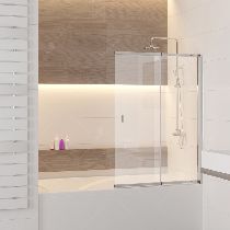 Шторка на ванну RGW SC-40, профиль хром, стекло прозрачное 100x150 (03114010-11)