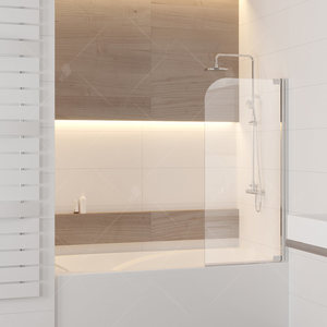 Шторка на ванну RGW SC-01, профиль хром, стекло прозрачное 100x150 (03110110-11)