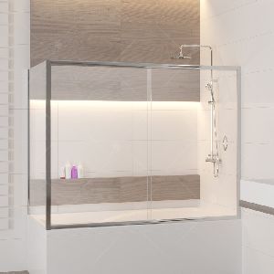 Шторка на ванну RGW SC-92 Г - образная 180х70, профиль хром, стекло прозрачное (01119287-11)