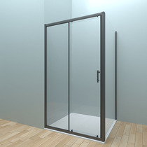 Душевой угол Veconi RV-072 110x70x190 стекло прозрачное профиль чёрный (RV072-11070PR-01-19C4)