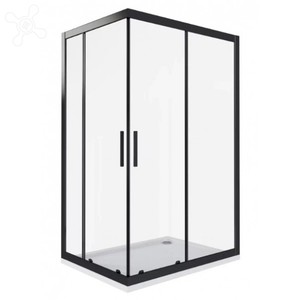 Душевой уголок Good Door COFE CR-120-80-C-B, цвет профиля черный, цвет стекла прозрачное, 120x190