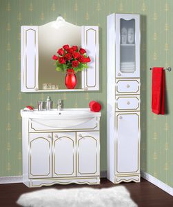 Комплект мебели Бриклаер Лючия 90 Белый глянец с золотом