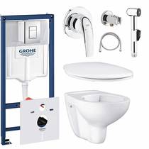 Комплект Grohe Bau Ceramic с панелью смыва Skate Cosmopolitan NW0009