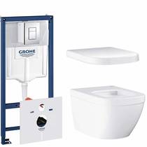 Комплект Grohe Euro Ceramic NW0017-1 подвесной унитаз + инсталляция + сиденье