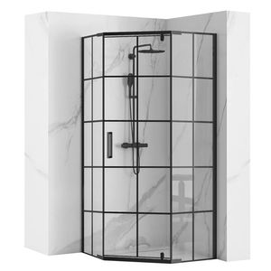 Душевой уголок Rea HEX Black 80x80