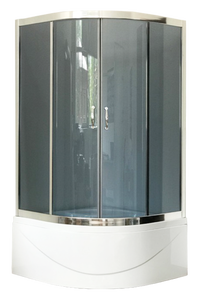Душевой уголок Royal Bath RB100BK-G 100x100x210 профиль хром стекло матовый