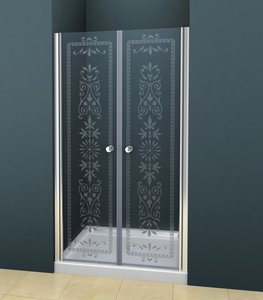 Душевая дверь Cezares ROYAL PALACE-B-22-180-CP-Br стекло прозрачное с узором, профиль бронза