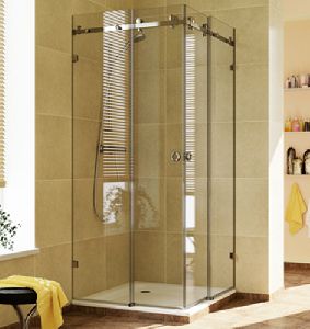 Душевой уголок UnitGlass EZZA SD-DDGP 80x80x200 профиль хром стекло тонированное матовое