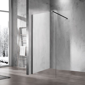 Неподвижная перегородка Vincea 100x200 VSW-1H100CLB профиль черный стекло прозрачное