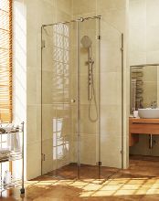 Душевой уголок UnitGlass CELESTA GS-DWG 110x110x200 профиль хром стекло серое