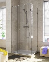 Душевой уголок UnitGlass CELESTA GS-DPG 110x110x200 профиль хром стекло тонированное матовое