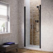 Душевая дверь Vegas-glass Е2Р LUX 85 02М 01 85см  стекло прозрачное профиль черный матовый