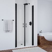 Душевая дверь Vegas-glass Е2Р 75 02М 01 75см  стекло прозрачное профиль черный матовый