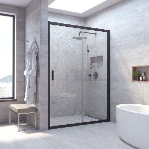 Душевая дверь Vegas-glass ZP NOVO 115 02М 01 115см  стекло прозрачное профиль черный матовый