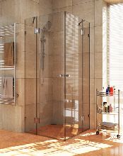 Душевой уголок UnitGlass CELESTA GS-DDGG 70x70x200 профиль хром стекло серое