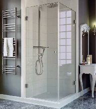 Душевой уголок UnitGlass SATO CR-D 70x70x200 профиль хром стекло тонированное матовое