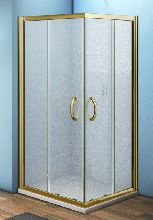 Душевой уголок Good Door JAZZE CR -100-G-BR 100x100x185  стекло матовое профиль бронза