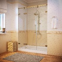 Душевая дверь Vegas-glass AFP-F Dynasty 200 05 01 L 200см  стекло прозрачное профиль бронза