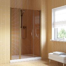 Душевая дверь Vegas-glass  EP-2F LUX 185 05 05 L 185см  стекло тонированное профиль бронза