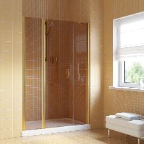 Душевая дверь Vegas-glass  EP-2F LUX 185 09 05 L 185см  стекло тонированное профиль золото глянцевое