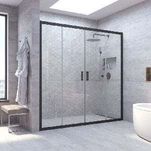Душевая дверь Vegas-glass Z2P NOVO 210 02М 01 210см  стекло прозрачное профиль черный матовый