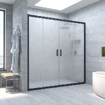 Душевая дверь Vegas-glass Z2P NOVO 180 02М 10 180см  стекло матовое профиль черный матовый